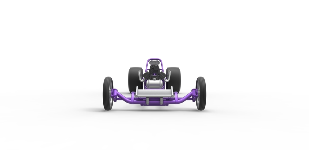 Front engine dragster with V8 Scale 1:25 3D Print 502920