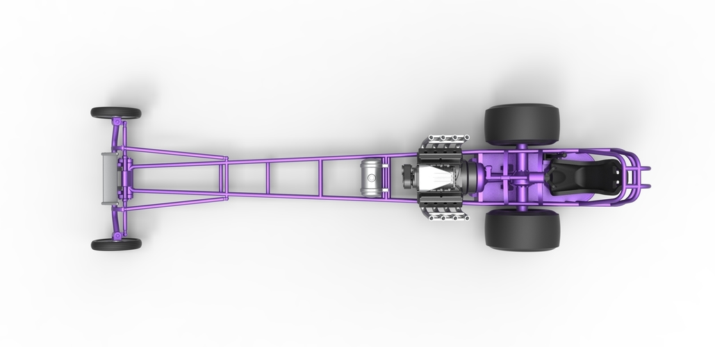 Front engine dragster with V8 Scale 1:25 3D Print 502923