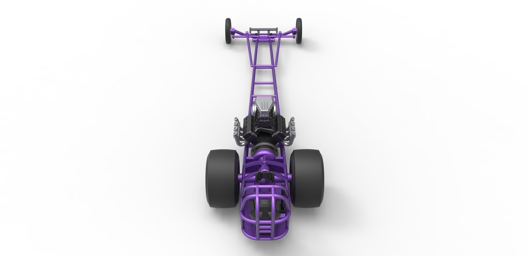 Front engine dragster with V8 Scale 1:25 3D Print 502926