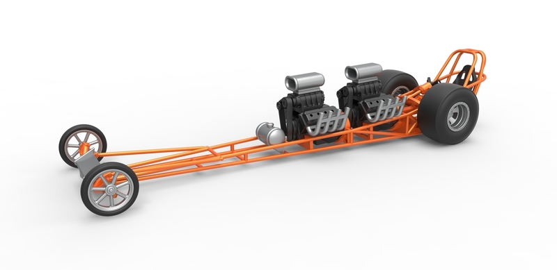 Front engine dragster with 2 V8 Scale 1:25