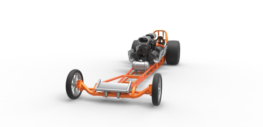 Front engine dragster with 2 V8 Scale 1:25 3D Print 503059