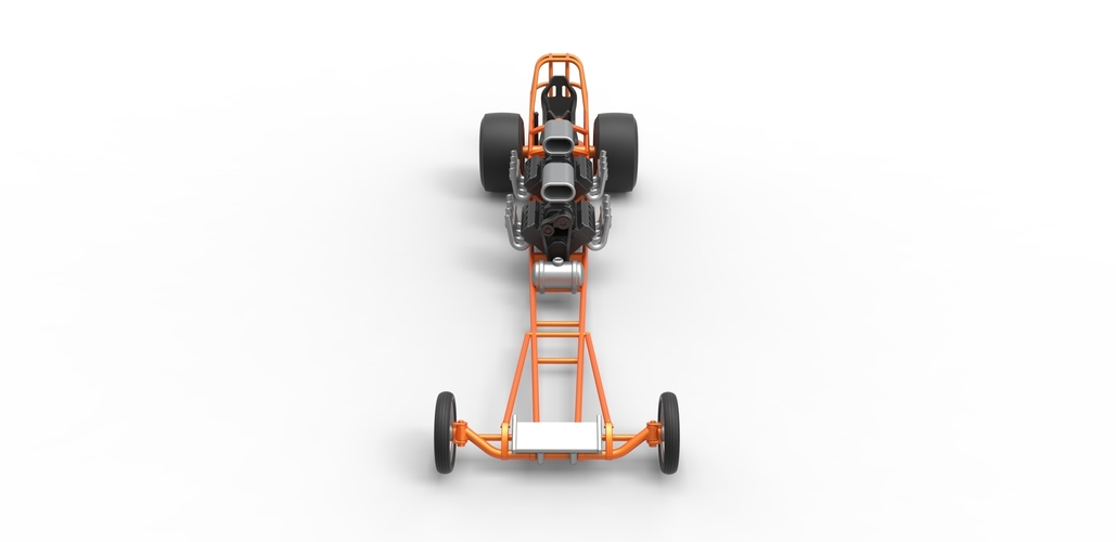 Front engine dragster with 2 V8 Scale 1:25 3D Print 503061