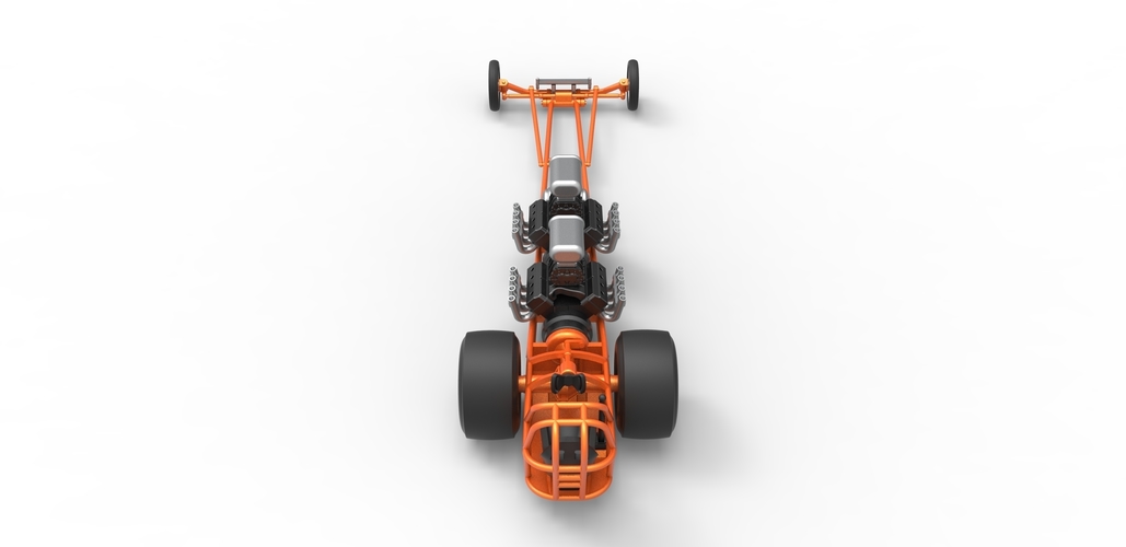 Front engine dragster with 2 V8 Scale 1:25 3D Print 503068