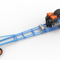 Front engine dragster with double supercharged V8 1:25 - Thumbnail 3