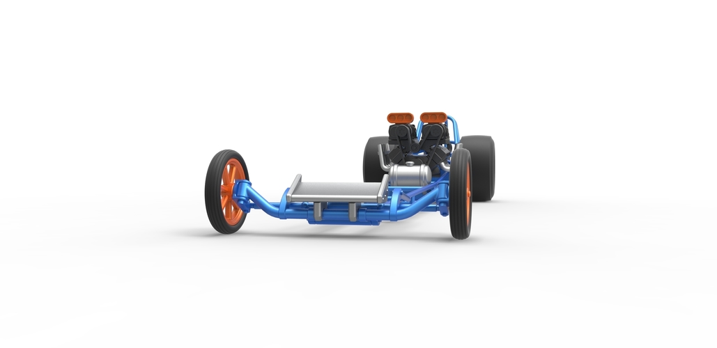 Front engine dragster with double supercharged V8 1:25 3D Print 503091