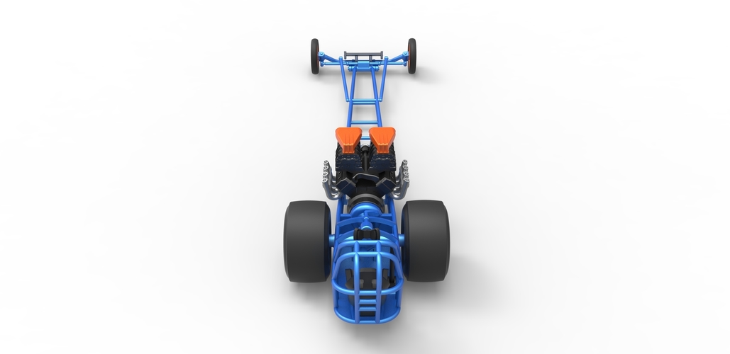 Front engine dragster with double supercharged V8 1:25 3D Print 503099