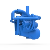 Diecast Twin turbo supercharged V8 Engine Scale 1:25 - Thumbnail 2