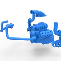 Diecast Twin turbo supercharged V8 Engine Scale 1:25 - Thumbnail 16