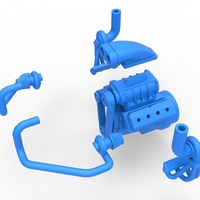 Diecast Twin turbo supercharged V8 Engine Scale 1:25 - Thumbnail 17