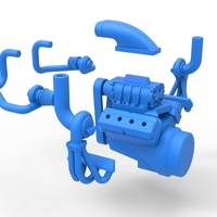 Diecast Twin turbo supercharged V8 Engine Scale 1:25 - Thumbnail 21