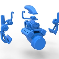 Diecast Twin turbo supercharged V8 Engine Scale 1:25 - Thumbnail 22