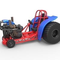 Small Mini Rod pulling tractor 6 Scale 1:25 3D Printing 503288