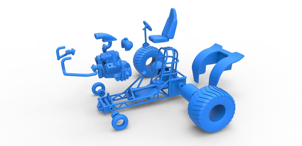 Diecast Mini Rod pulling tractor 6 Scale 1:25 3D Print 503302