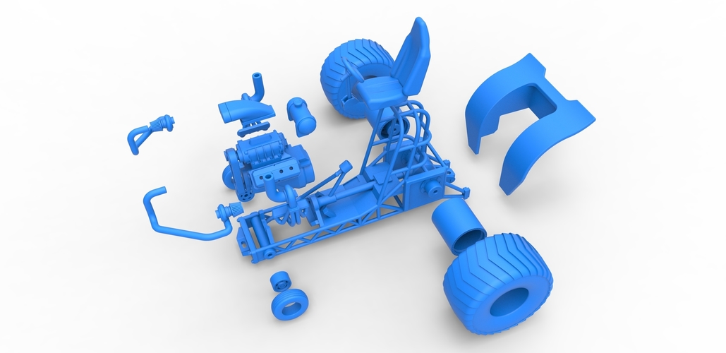 Diecast Mini Rod pulling tractor 6 Scale 1:25 3D Print 503303