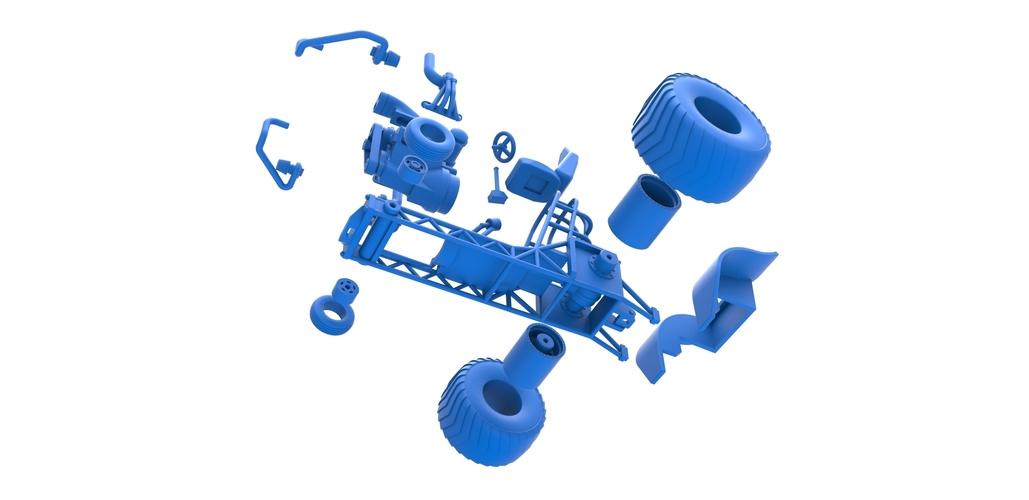 Diecast Mini Rod pulling tractor 6 Scale 1:25 3D Print 503304
