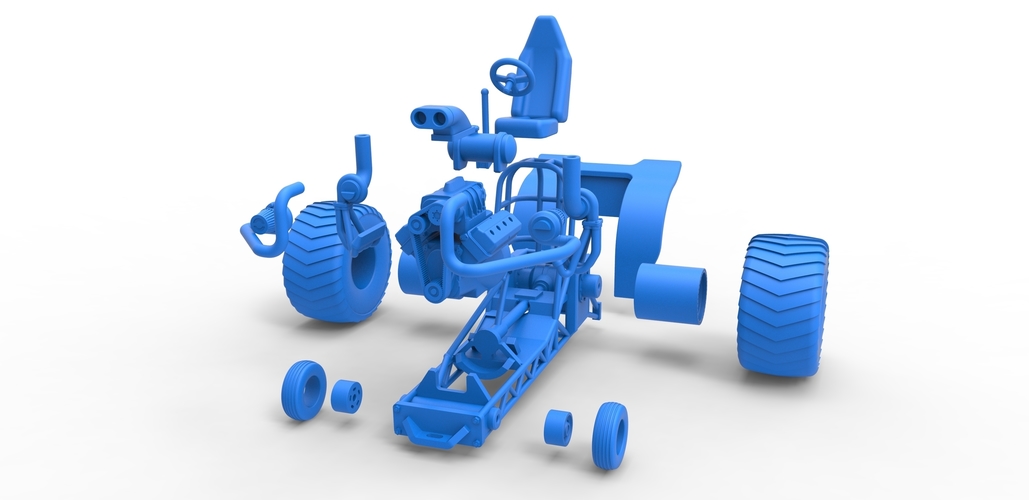 Diecast Mini Rod pulling tractor 6 Scale 1:25 3D Print 503305