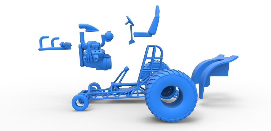 Diecast Mini Rod pulling tractor 6 Scale 1:25 3D Print 503306