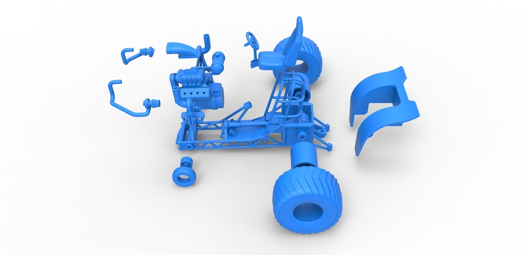 Diecast Mini Rod pulling tractor 6 Scale 1:25 3D Print 503307