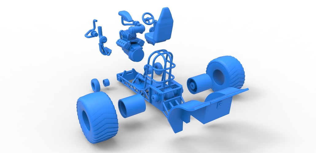 Diecast Mini Rod pulling tractor 6 Scale 1:25 3D Print 503308