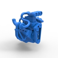 Twin turbo supercharged V8 Engine Version 2 Scale 1:25 - Thumbnail 15