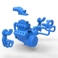 Twin turbo supercharged V8 Engine Version 2 Scale 1:25 - Thumbnail 20