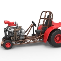 Small Mini Rod pulling tractor 7 Scale 1:25 3D Printing 503429