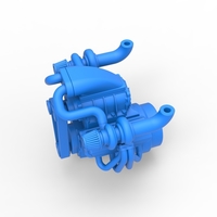 Twin turbo supercharged V8 Engine Version 3 Scale 1:25 - Thumbnail 3