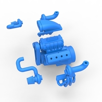 Twin turbo supercharged V8 Engine Version 3 Scale 1:25 - Thumbnail 16