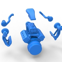 Twin turbo supercharged V8 Engine Version 3 Scale 1:25 - Thumbnail 19