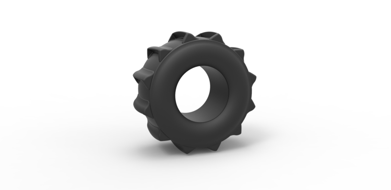 Diecast dirt dragster rear tire 3 Scale 1:25