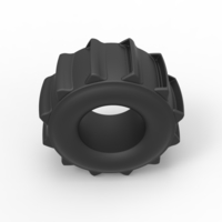 Diecast dirt dragster rear tire 3 Scale 1:25 - Thumbnail 6