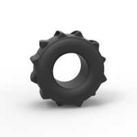 Diecast dirt dragster rear tire 4 Scale 1:25 - Thumbnail 1