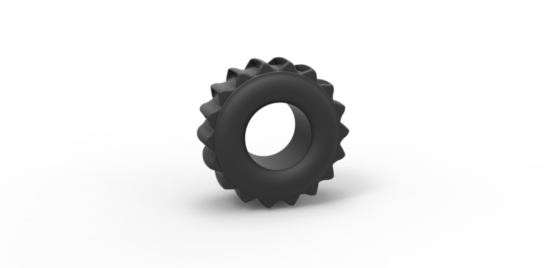 Diecast dirt dragster rear tire 5 Scale 1:25