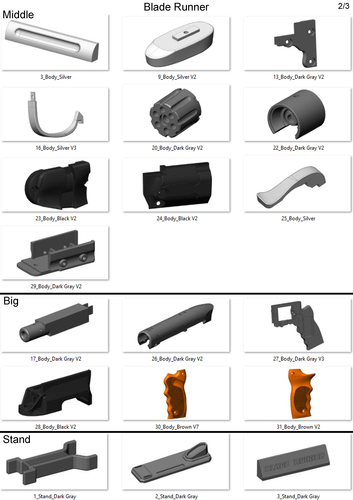 Deckard's Pistol - Blade Runner - Printable model - STL files 3D Print 503895