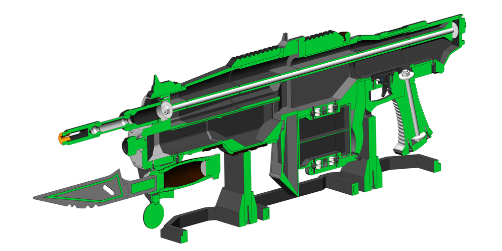 Retro Lancer - Gears of War - Printable 3d model - STL files 3D Print 503981