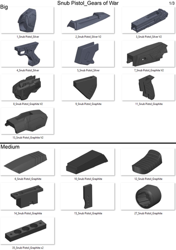 Snub Pistol - Gears of War - Printable 3d model - STL files 3D Print 504011