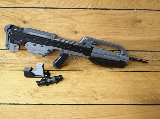 BR55 Battle Rifle - Halo - Printable model - STL files 3D Print 504030