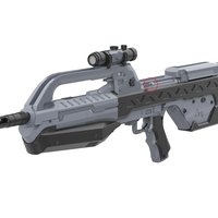BR55 Battle Rifle - Halo - Printable model - STL files - Thumbnail 10