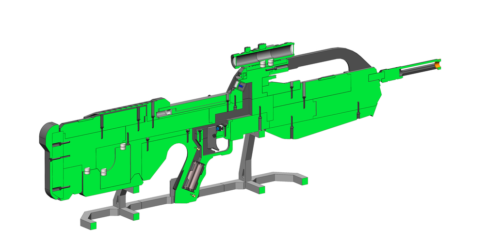 BR55 Battle Rifle - Halo - Printable model - STL files 3D Print 504041