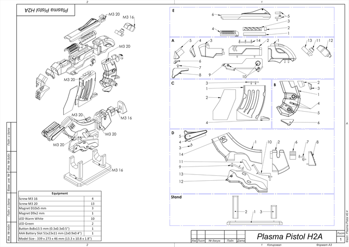 Plasma Pistol H2A - Halo - Printable model 3D Print 504196