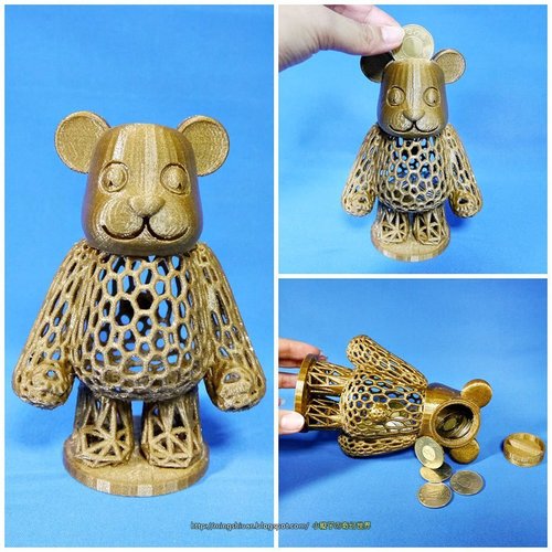 Teddy Bear Bank 3D Print 50446
