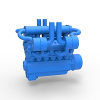 Diecast Turbo engine V12 for pulling tractor 3 Scale 1:25 - Thumbnail 1