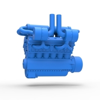 Diecast Turbo engine V12 for pulling tractor 3 Scale 1:25 - Thumbnail 2