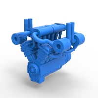 Diecast Turbo engine V12 for pulling tractor 3 Scale 1:25 - Thumbnail 4