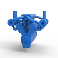 Diecast Turbo engine V12 for pulling tractor 3 Scale 1:25 - Thumbnail 5