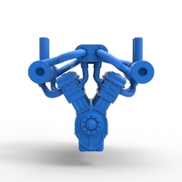 Diecast Turbo engine V12 for pulling tractor 3 Scale 1:25 - Thumbnail 6