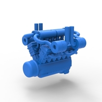 Diecast Turbo engine V12 for pulling tractor 3 Scale 1:25 - Thumbnail 14