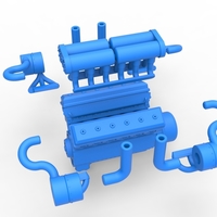 Diecast Turbo engine V12 for pulling tractor 3 Scale 1:25 - Thumbnail 18