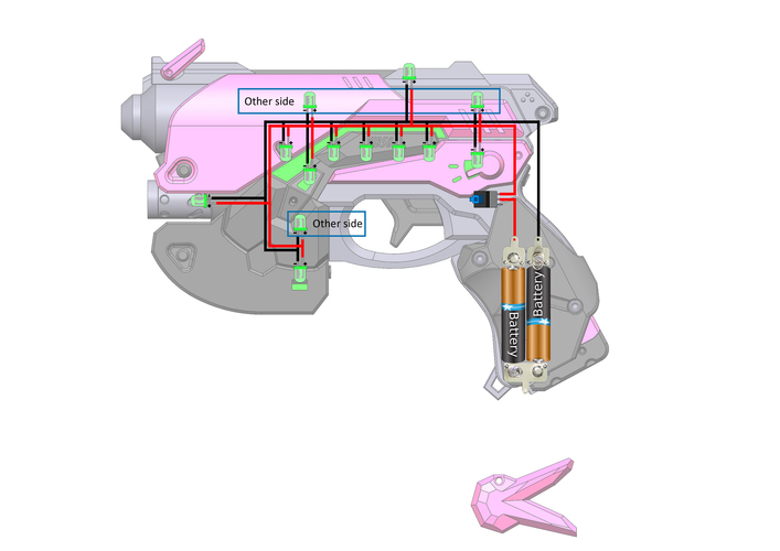  DVa Gun - Overwatch - Printable model - STL files 3D Print 504626