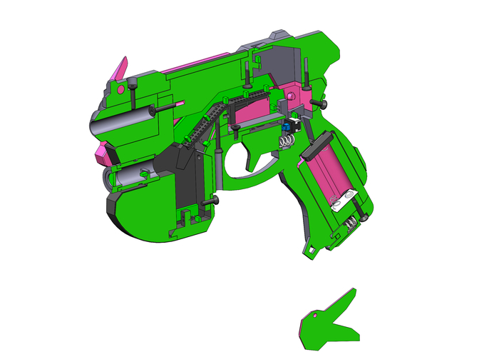  DVa Gun - Overwatch - Printable model - STL files 3D Print 504628